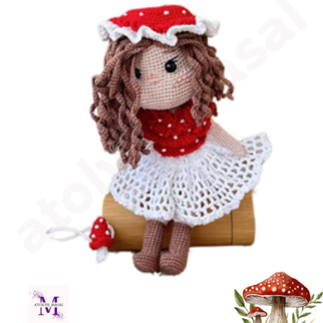 Mantar Kız Maisie PDF Yazılı Tarif Dosyası | Mushroom Girl Maisie Crochet Download