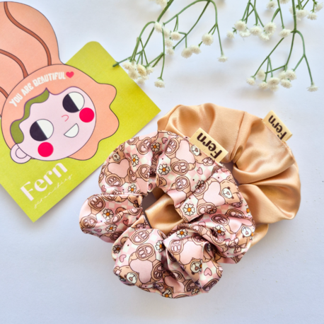 Scrunchie/Lastikli Toka 2'li Set Bears -  Large