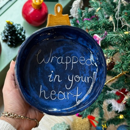 Yılbaşı Konseptli El Yapımı Kase  | “Wrapped in Your Heart” | Atölye Gypsy