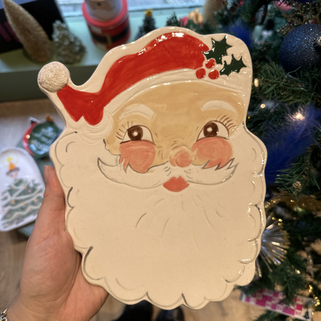  El Yapımı Seramik Noel Baba Peynir Tabağı – Vintage Christmas Koleksiyonu | Atölye Gypsy