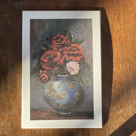 Mavi Vazoda Çiçekler Kartpostal