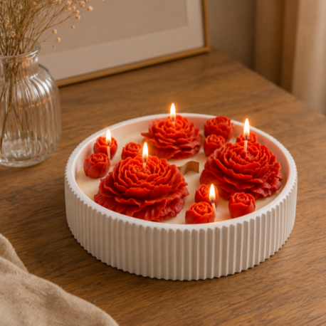 Ruby Garden Büyük Gül Mum