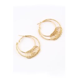 İkili sarmal gold küpe
