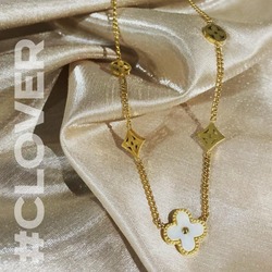 Van cleef yonca çelik kolye