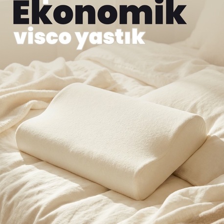 Ekonomik Ortopedik Visco Yastık 50x30 cm– Hafızalı Sünger Boyun Yastığı,Kompakt Boy