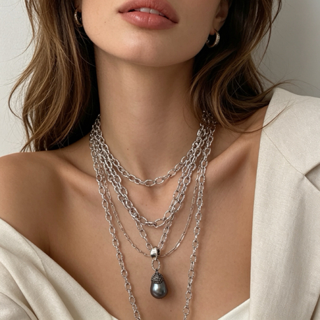 Midnight pearl necklace