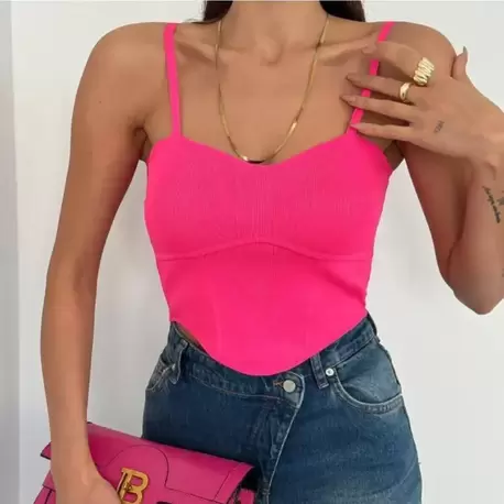 korse formlu ribana atlet pembe