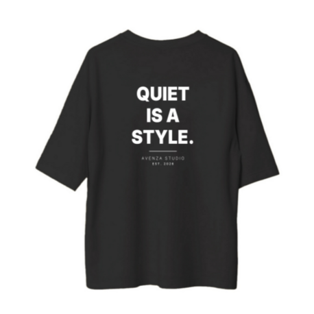 Quiet Is a Style Siyah Oversize Tişört