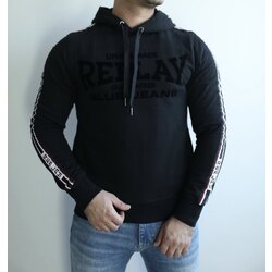 replay siyah kapşonlu 