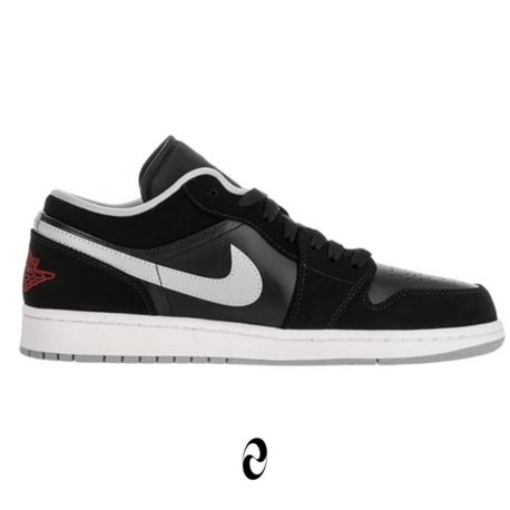 Air Jordan 1 Low Black Gym Red Wolf Grey White