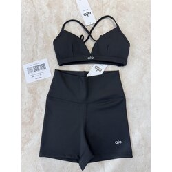 Alo Yoga Bra Şort Tayt Set Siyah
