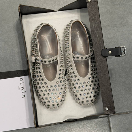 ALAÏA STRASS LAMBSKIN BALLET FLATS (Premium)