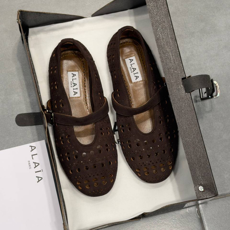 ALAÏA BALLET FLATS VIENNE IN SUEDE (Premium)