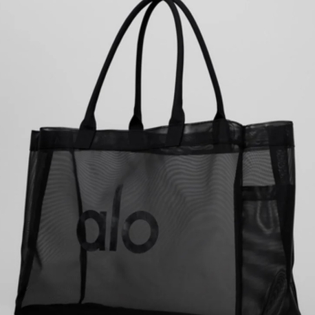 Alo Yoga Çanta File Siyah Sheer Tote Bag Black (Premium)