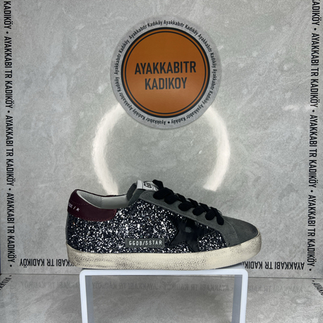 Golden Goose Antrasit Bordo simli