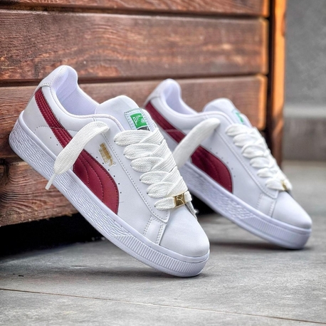  Puma Beyaz Bordo Detaylı Sneaker – Sportif & Şık 36-40