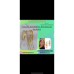 ÇELİK BİLEKLİK KOMBİN + HEDİYE KÜPE 