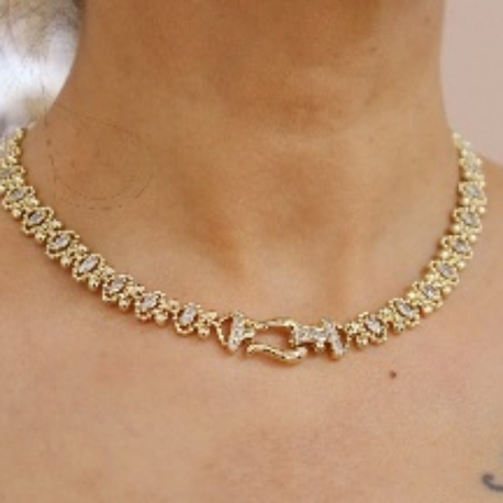 14K Gold Taş Detaylı VIP Kolye 