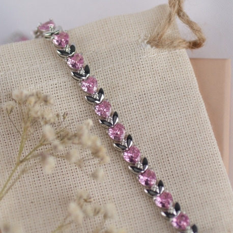 Pembe Taş Silver Bileklik