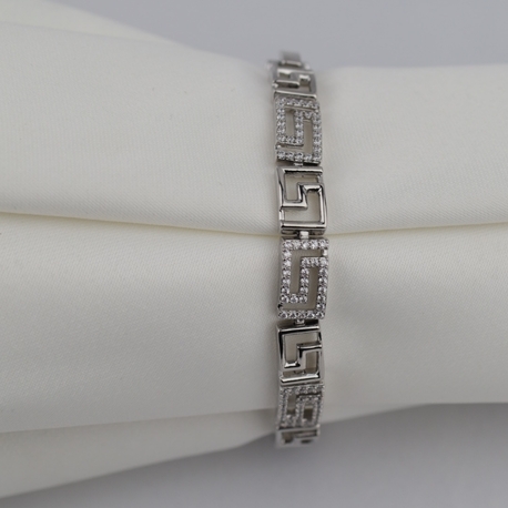 Taş Detaylı Silver Bileklik