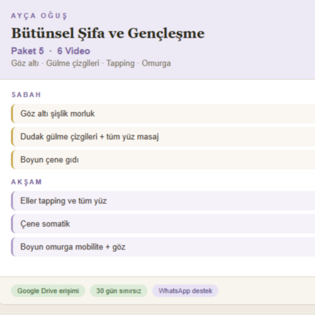 PAKET 5: Göz & Dudak Tazelenme Paketi (6 Video)
