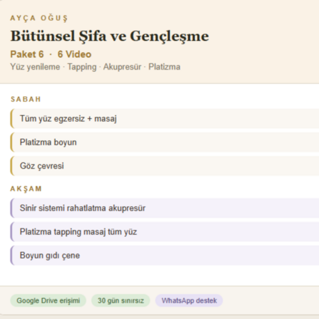 PAKET 6: Yüz Yenileme & Tapping Paketi (6 Video)