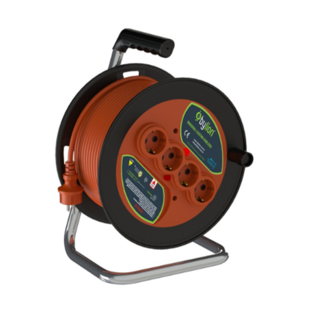Bylion 20 m Makaralı Seyyar Uzatma Kablosu 3 x 1.5 mm² Turuncu Kırılmaya Dayanıklı Özellikli