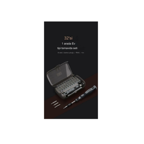 UF TOOLS KS-840084 32 Parça Taşınabilir Şeffaf Kutulu Hassas Manyetik Mini Tornavida Seti