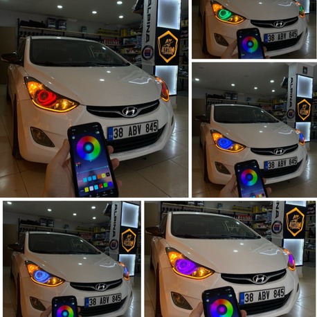 HYUNDAİ ELANTRA / 4LÜ O TİP ANGEL SETİ 64 RENK TELEFON KONTROLLÜ