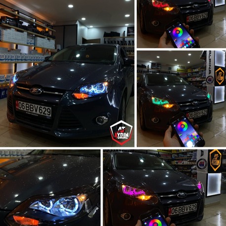 FORD FOCUS 3 / 4LÜ L TİP ANGEL SETİ 64 RENK TELEFON KONTROLLÜ