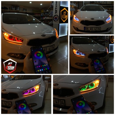 KİA CEED / 4LÜ L TİP ANGEL SETİ 64 RENK TELEFON KONTROLLÜ