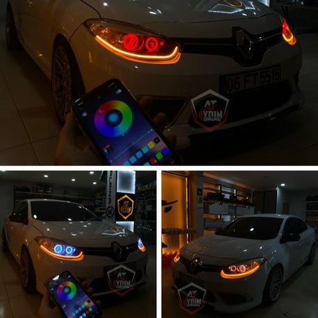 RENAULT FLUENCE / 4LÜ O TİP ANGEL SETİ 64 RENK TELEFON KONTROLLÜ