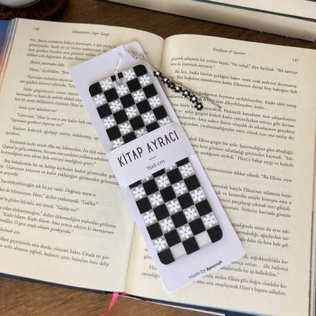Damalı Çiçek Kitap Ayracı