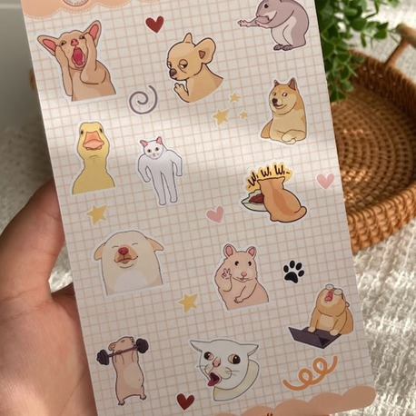 Animal Meme Sticker Seti