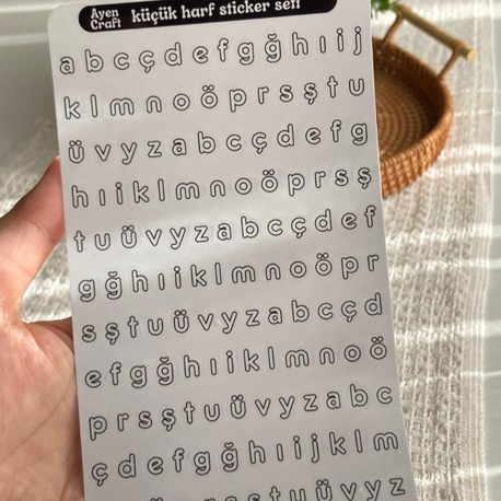 Şeffaf Küçük Harf Sticker Seti