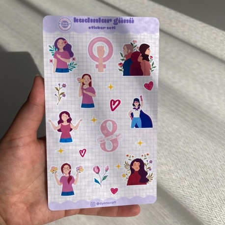 Kadınlar Günü Sticker Seti