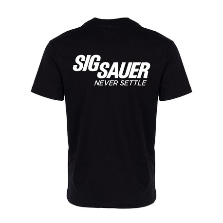 Sig Sauer Never Settle Sırt Baskılı Tişört Siyah