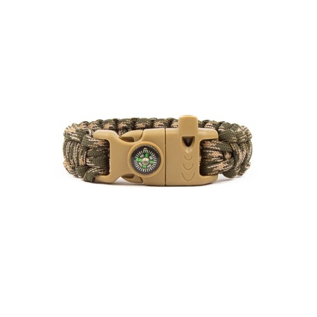 Paracord Hayatta Kalma Bilekliği - Haki Çöl Kamuflaj