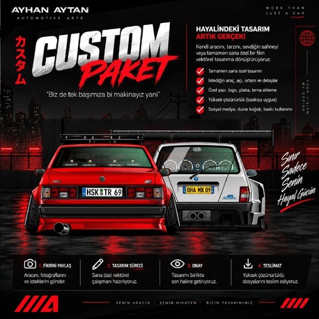 Özel Vektörel Araç Çizimi  | CUSTOM