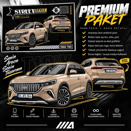 Özel Vektörel Araç Çizimi  | PREMIUM