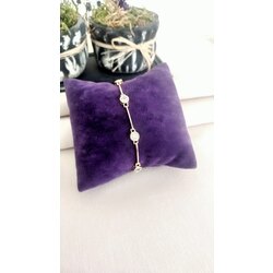 Yuvarlak Taşlı Rodyum Bileklik