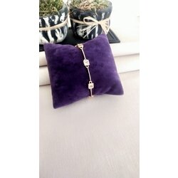 Kare Taşlı Rodyum Bileklik