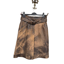 Gerçek deri unisex vintage bermuda şort