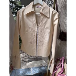 Vintage İşlemeli Cotton Gömlek