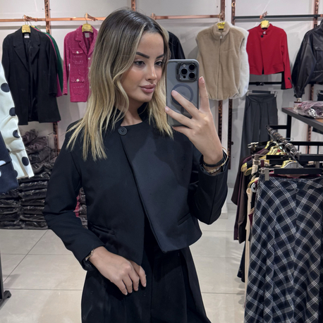 Tek düğmeli blazer ceket 