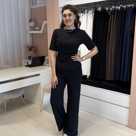 Antrasit Drape Detaylı Modal Takım