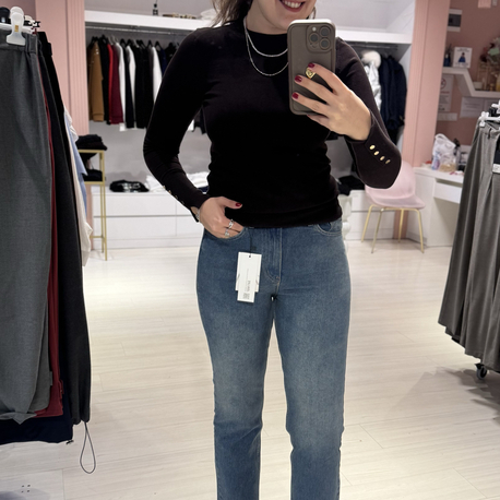Açık Mavi Kesik Paça Boy Fit Jean