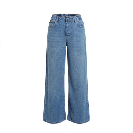 Mavi Beli Lastikli Tensel Jean