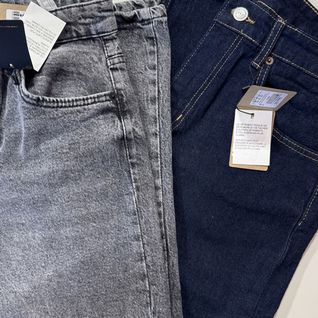 Massmo Eskitme Lacivert Wide Leg Jean