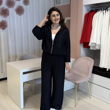 Kırçıl Tül Kumaş Ceketli Takım